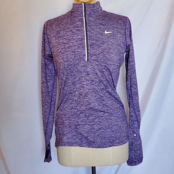 Nike Tops - Nike DriFit Women's Zip Athletic Long Sleeve Pullover Shirt Thumb Hole, S